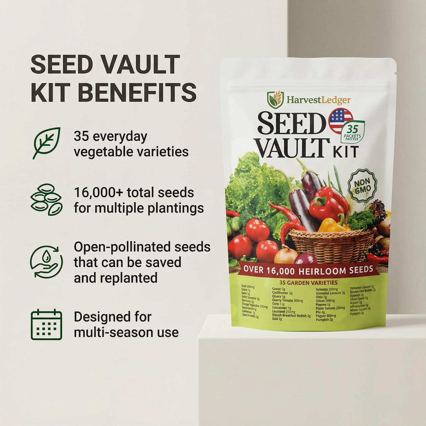 HarvestLedger™ Vegetable Seed Vault