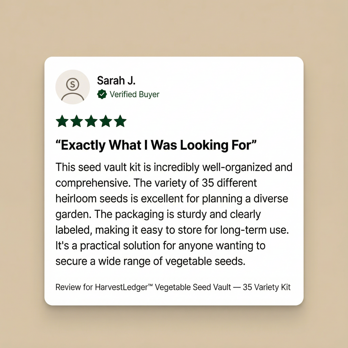 HarvestLedger™ Vegetable Seed Vault